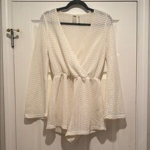 Lulu's Cream Crochet Swim Coverup